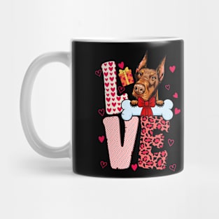 Love Doberman Pinscher Heart Dog Lover Women Valentines Day Mug